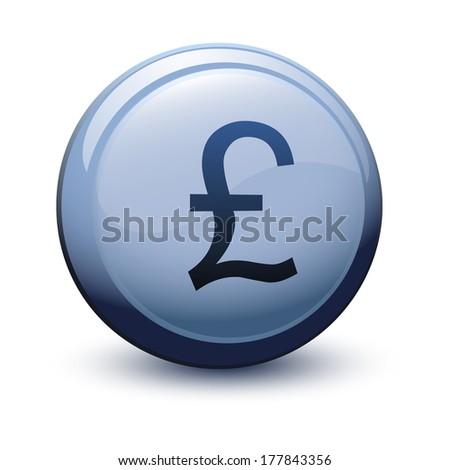 button 3d pound with shadow on white background