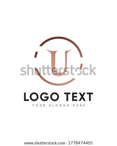 Dragon theme letter type U logo template, Vector logo for business and company identity 