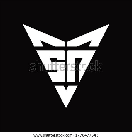 SN Logo monogram with back drop shape logo design template