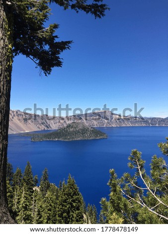 This is Crater Lake view in the summer and it is the bluest Lake I have ever seen.