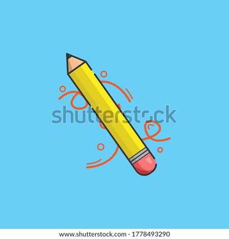 Orange thick pencil with eraser