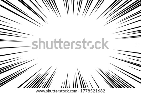 Japanese manga material: Concentrated line Thin type with thick line Horizontal oval space Royalty-Free Stock Photo #1778521682