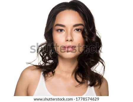 Asia woman beauty natural face make up