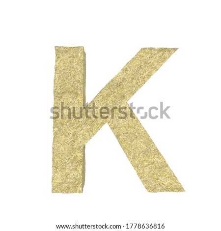 Alphabet letters in a form of a hay
