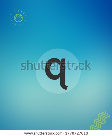 Alphabet q with blue Circle on 3 D Illustration