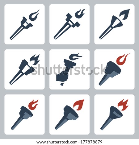 Vector isolated torches icons set