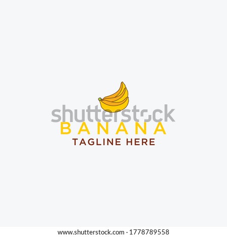 Banana logo template, Health food design. - Vector	

