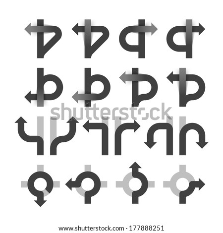 Driving navigation arrows, icons. Vector. Royalty-Free Stock Photo #177888251