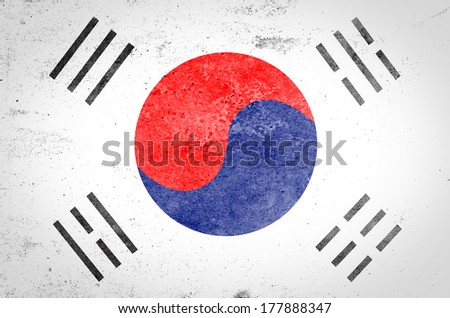 Grunge South Korea Flag 