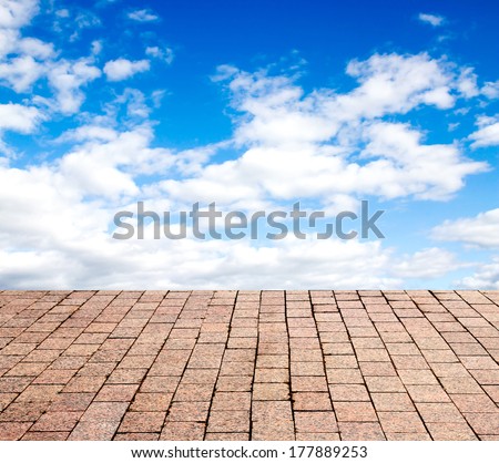 stone paving stones on sky background