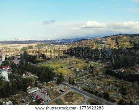 Georgia, Gonio Castle. View from above, perfect landscape photo, created by drone. Aerial travel photography