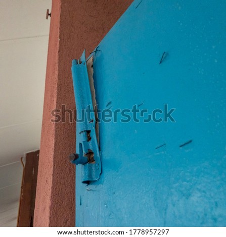 Damaged door lock caused by vandalisme