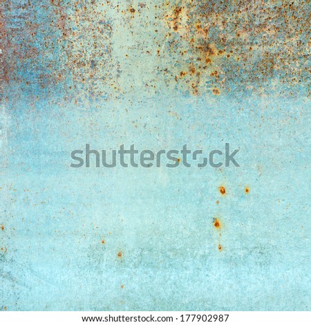 old rusty blue metal background
