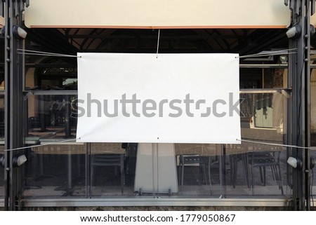 outdoor banner pvc white advertising space mockup