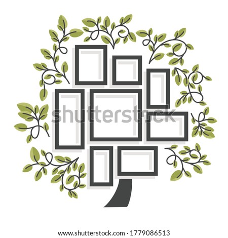simple flat tree with frames design for wallpaper template vector