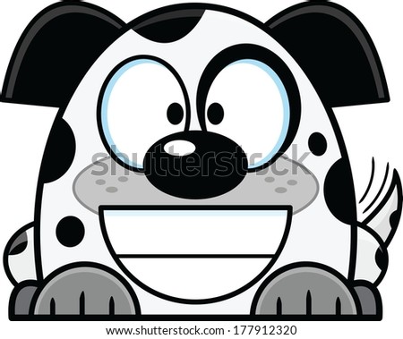 Cute cartoon dalmatian puppy dog, with a big smile. 