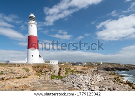 Landscape photo of Portland Bill lighthouse on the Jurassic coast in Dorset