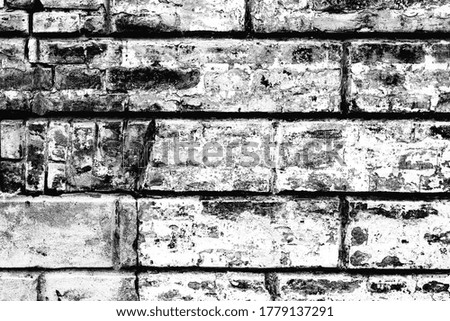 Black and white old brick wall texture background for your text or decoration