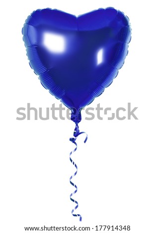 foil balloon of blue heart