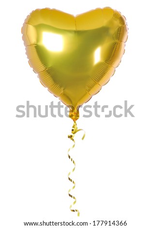 foil balloon of yellow heart