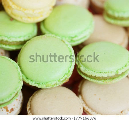 Colorful macaroons close up picture