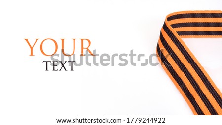Black and orange ribbon of the Order of Saint George isolated on white background