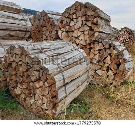 fire wood stack for winter