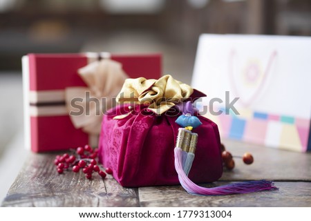 Korean traditional packaging and gift box
 Royalty-Free Stock Photo #1779313004