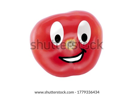 Happy stylized character from a tomato