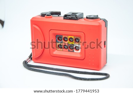 Cute colorful film camera and a toy camera
