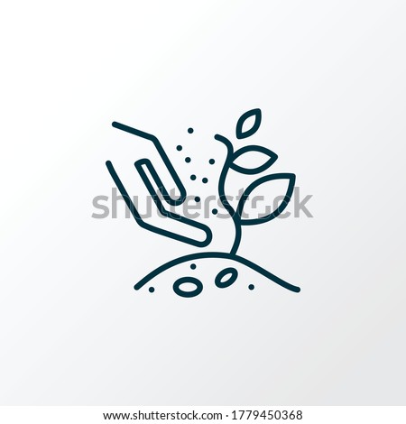 Fertilizing icon line symbol. Premium quality isolated plant growing element in trendy style. Royalty-Free Stock Photo #1779450368