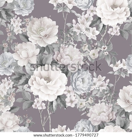 Watercolor Flower Collection , Watercolor Clipart, floral arrangement, pink rose flowers and decorative elements.
