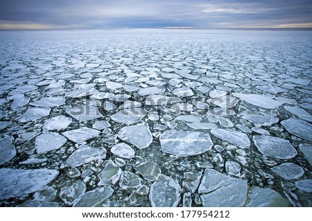 drift ice  in Baltic  sea Royalty-Free Stock Photo #177954212