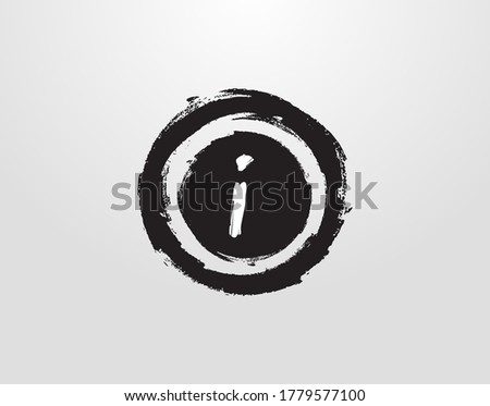 Circle I Letter Logo With Circle Grunge Splatter Element. Retro logo design template.