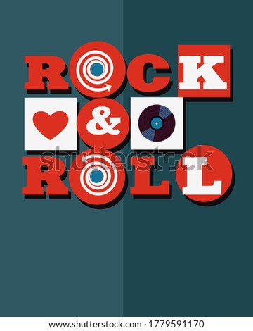 musical vector poster design. Rock'n'roll music