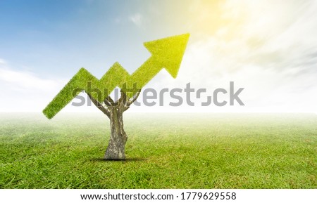 Growing plant graph. Finance and business concept.