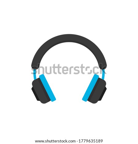 Headphones flat, earpieces icon, vector illustration isolated on white background Royalty-Free Stock Photo #1779635189