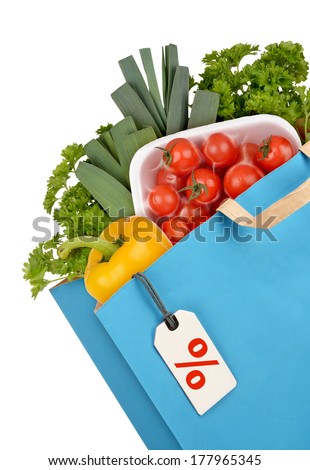 Grocery bag isolated with on white background