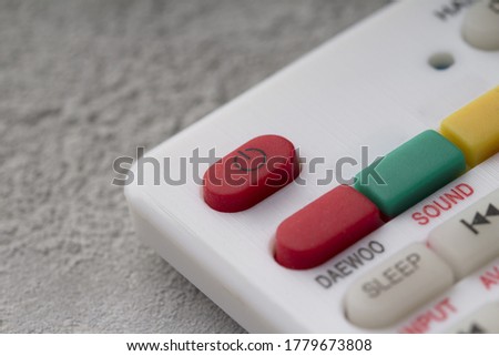 remote control with Power Button , close up