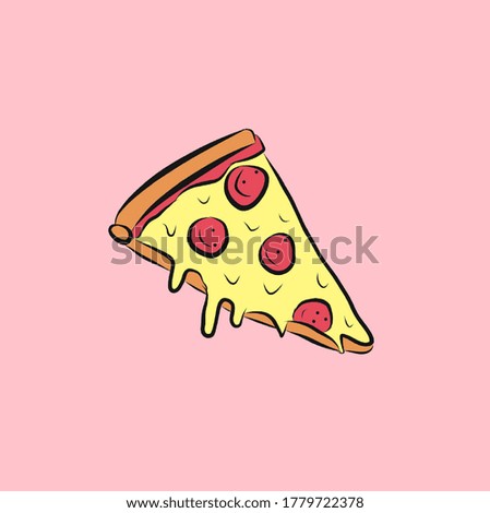Colorful illustration of pizza for your use.