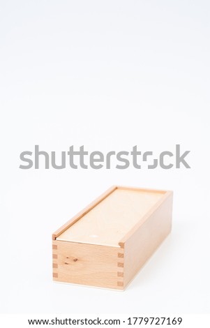 Wood box on white background