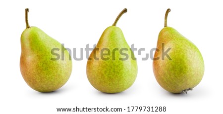 Pear isolated. Green pear on white background. Pear with clipping path. Set of pears. Royalty-Free Stock Photo #1779731288