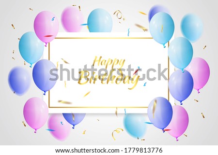 Happy birthday background with realistic balloons.