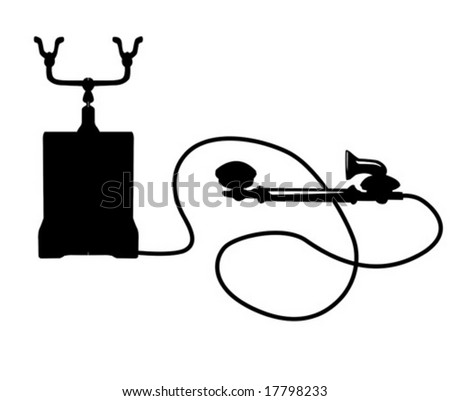 vector silhouette retro telephone