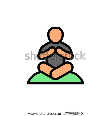 Meditate alternative medicine icon. Simple color with outline illustration elements of alternative medicine icons for ui and ux, website or mobile application