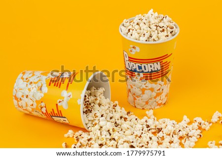 Popcorn in bucket for watching movie 