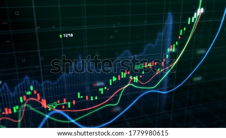 financial stock market graph on abstract background