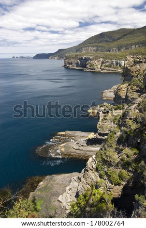 Coastline of Tasman National Park, Tasmania, Australia