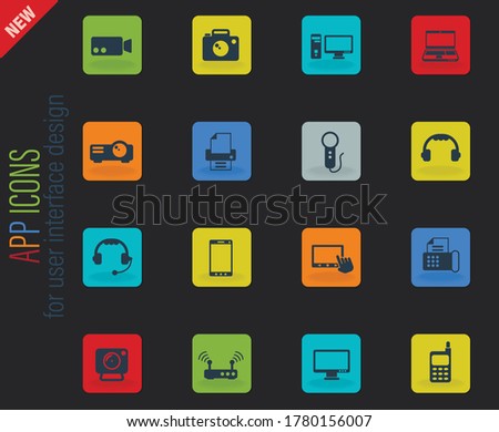 gadget vector icons for web and user interface design