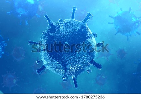 Coronavirus 2019 COVID-19 outbreak. Biology science 3d rendering.